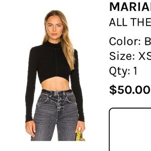 Black Long-Sleeve Cropped Mock Neck Top - Women